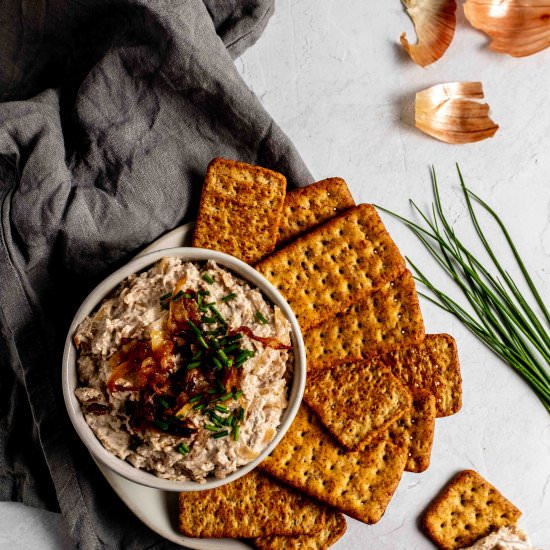 caramelized onion yogurt dip - Recipe photo by whisked away kitchen