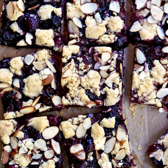 Cherry Shortbread Bars - Recipe photo by simmerandsauce