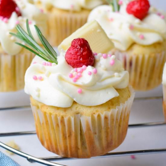 Raspberry White Chocolate Cupcakes - Recipe photo by amandascookin