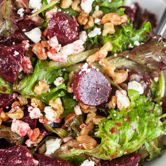 Pickled Beet Feta Walnut Salad - Recipe photo by therusticfoodie