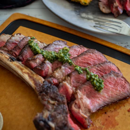Grilled Tomahawk Steak - Recipe photo by AnotherFoodBlogger