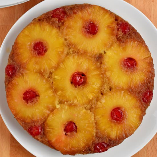 GF Pineapple Upside-Down Cake - Recipe photo by Flavor Walk