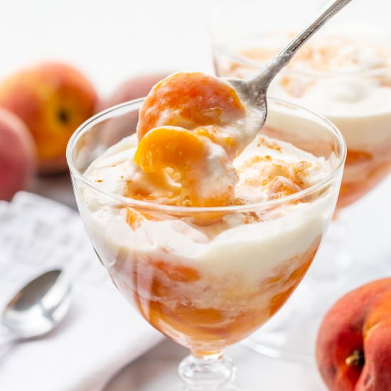 Peaches and Cream - Recipe photo by Savingroomfordessert