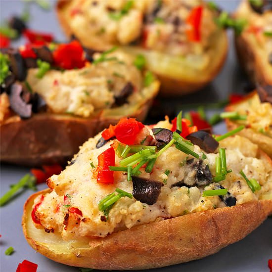 vegan twice-baked potatoes - Recipe photo by veganwithgusto