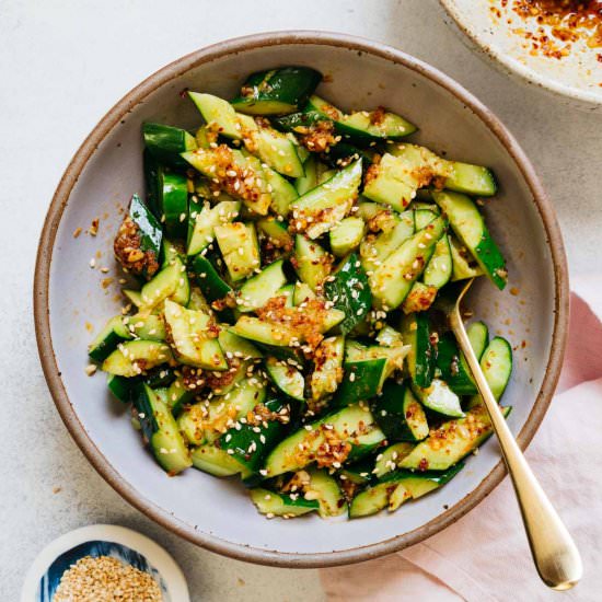 chinese smashed cucumber salad - Recipe photo by healthynibblesandbits