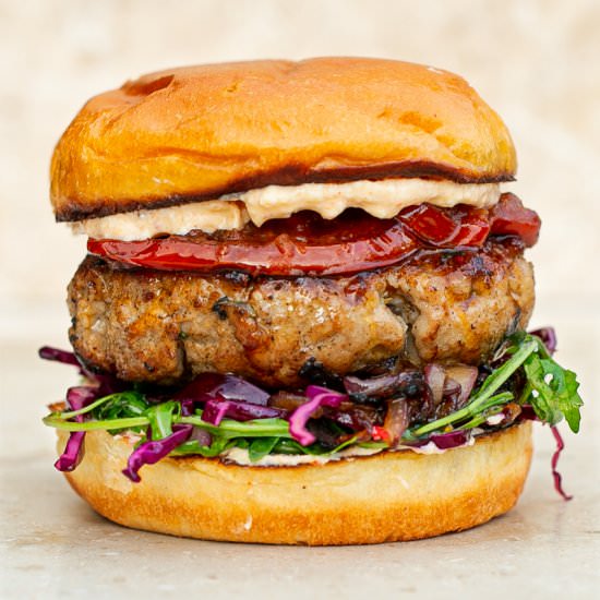 Pink Pepper Pork Burger - Recipe photo by Flaevor