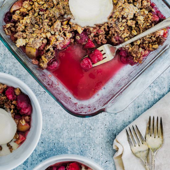 Apple and Cherry Crumble - Recipe photo by whatsteveeats