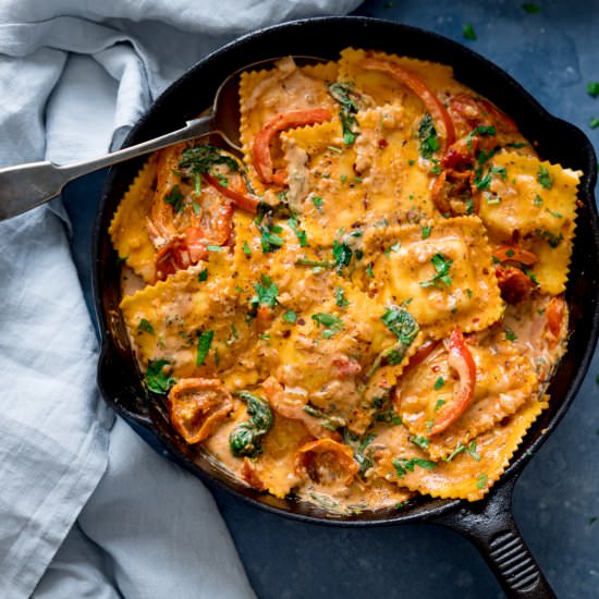 Creamy Tomato Ravioli Sauce - Recipe photo by KitchenSanctuary