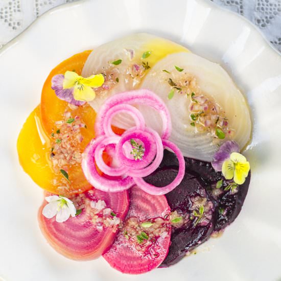 easy four beet salad - Recipe photo by a zest for life