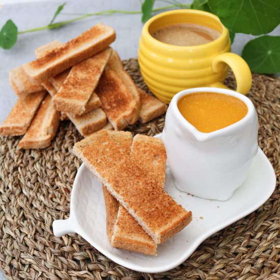 Vegan Eggs and Soldiers - Recipe photo by aVegTasteFromAtoZ