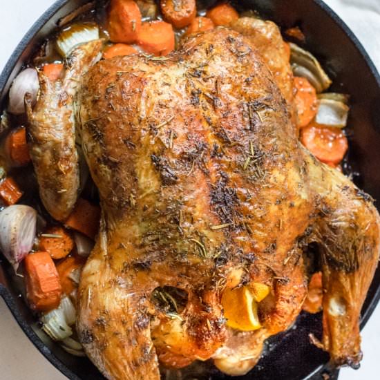 Herb Butter Whole Roasted Chicken - Recipe photo by tastendash