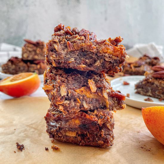 Vegan Peach Crumble Bars - Recipe photo by TishasVeggieEats