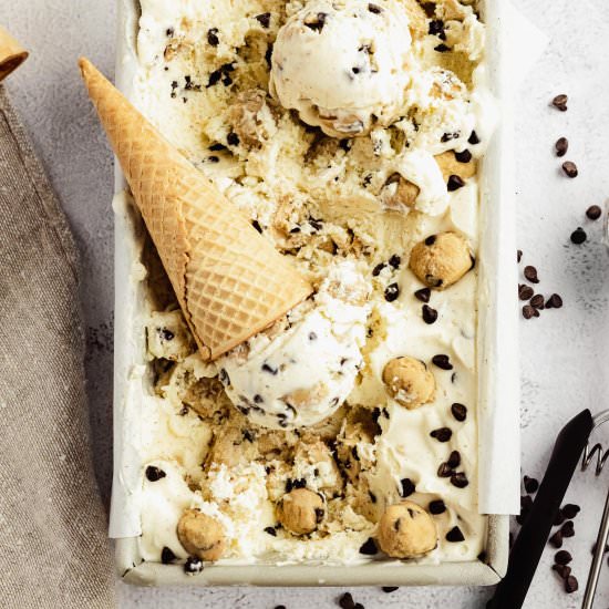 brown butter cookie dough ice cream - Recipe photo by FlouringKitchen