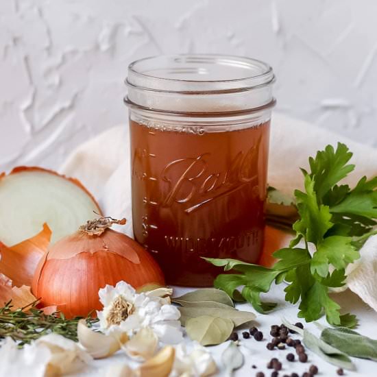 Homemade Vegetable Stock - Recipe photo by barleyandsage