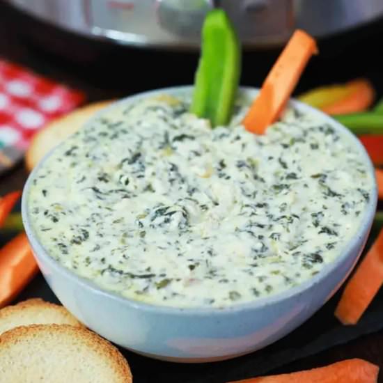 Instant Pot Spinach Artichoke Dip - Recipe photo by peasandpeonies