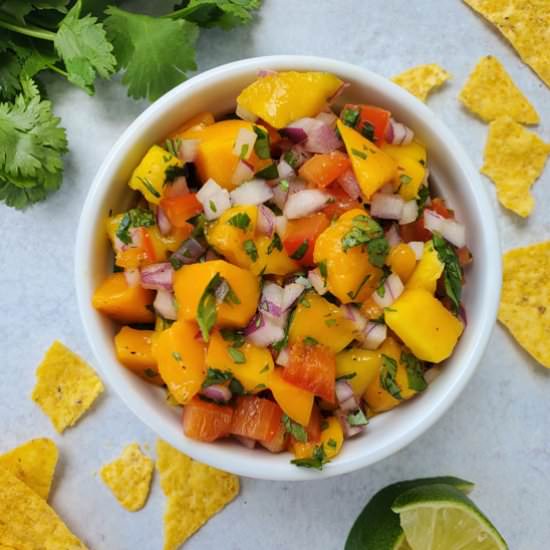 Mango Salsa - Recipe photo by AmysNutritionKitchen