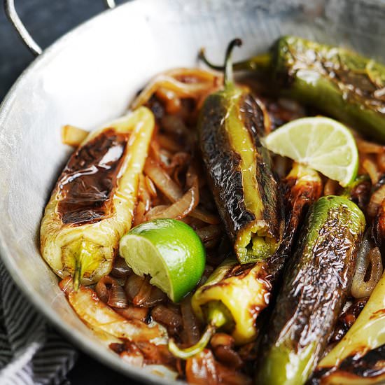 Chiles Toreados (Blistered Peppers) - Recipe photo by Muy Delish