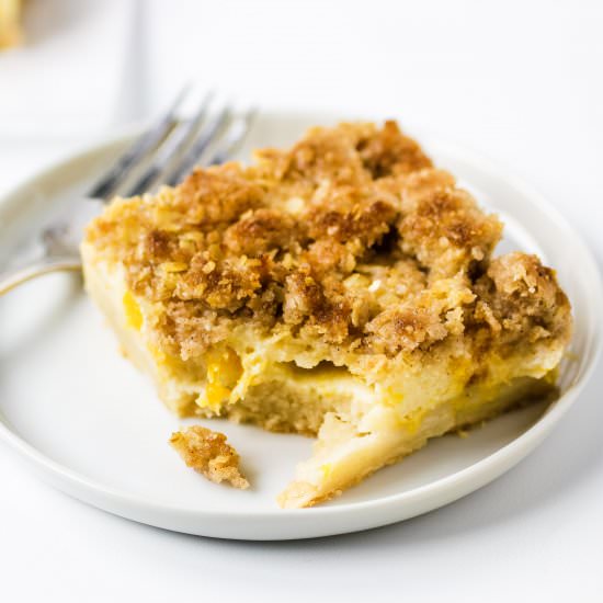 Peaches & Cream Bars - Recipe photo by cookingupmemories
