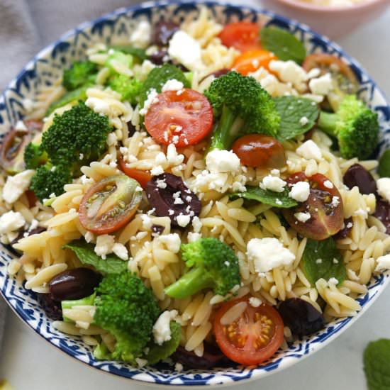ORZO BROCCOLI PASTA SALAD - Recipe photo by apeachyplate