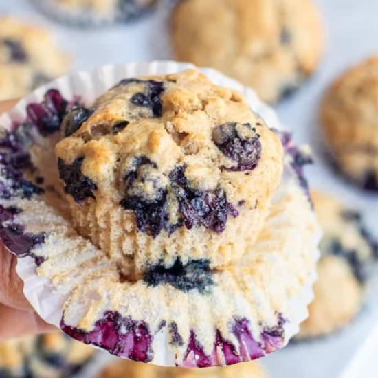 Healthy Blueberry Muffins - Recipe photo by servedfromscratch