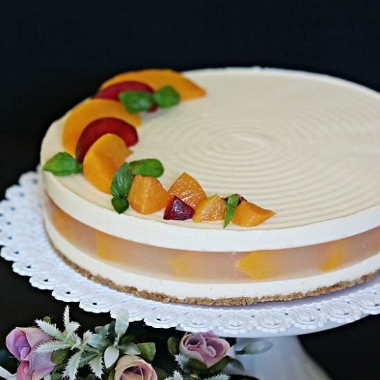 No-Bake Peach Cheesecake - Recipe photo by Anncoo