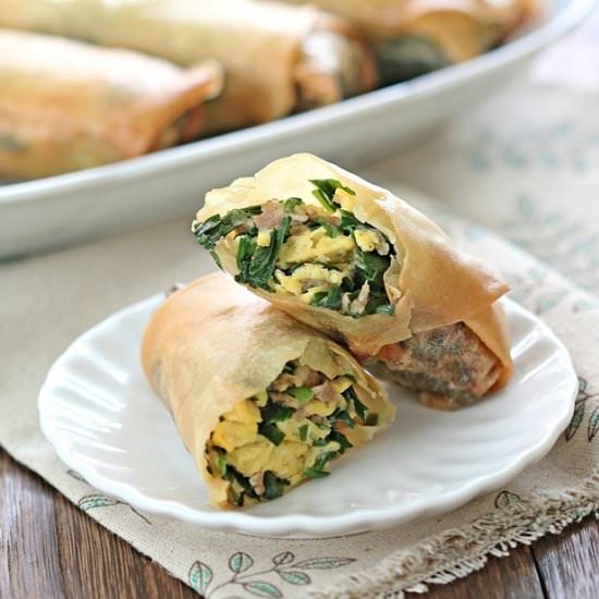 Chive Spring Rolls - Recipe photo by Anncoo