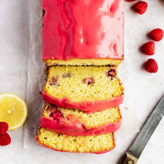 Lemon Raspberry Loaf Cake One Bowl - Recipe photo by FlouringKitchen
