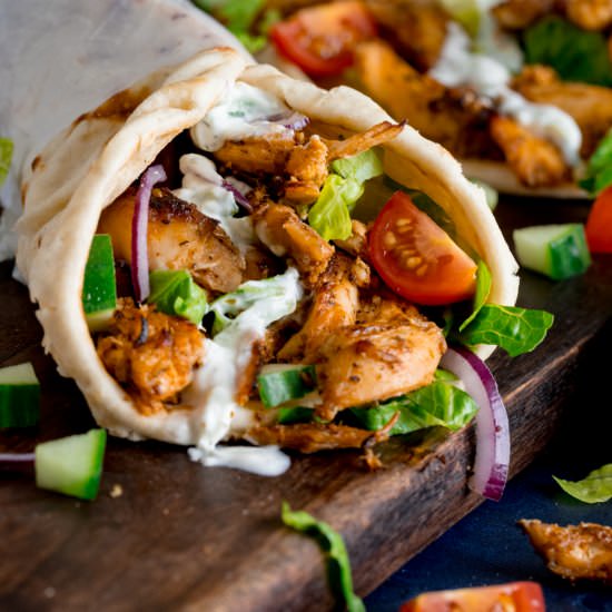 Easy Chicken Gyros - Recipe photo by KitchenSanctuary