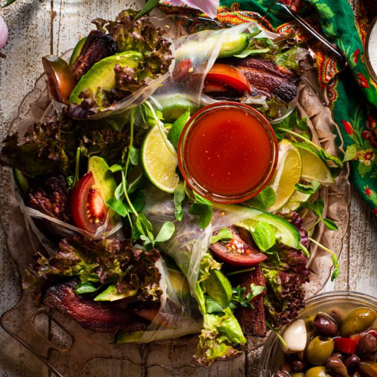 Avocado BLT Fresh Rolls - Recipe photo by rhubarbandcod