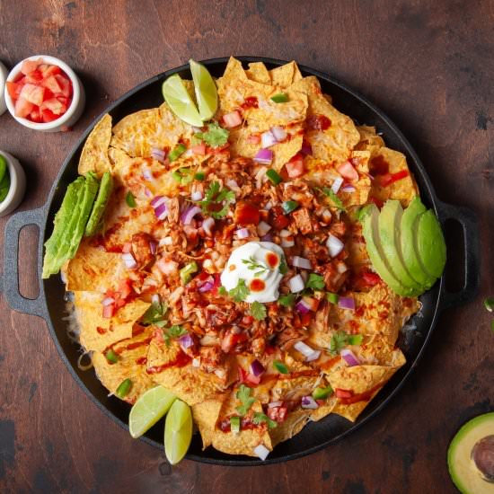 Loaded BBQ Jackfruit Nachos - Recipe photo by marleysmenu