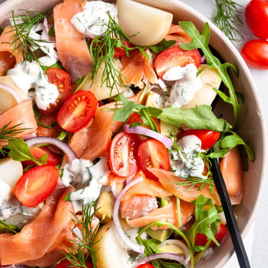 Smoked Salmon and Tomato Salad - Recipe photo by itsnotcomplicatedrecipes