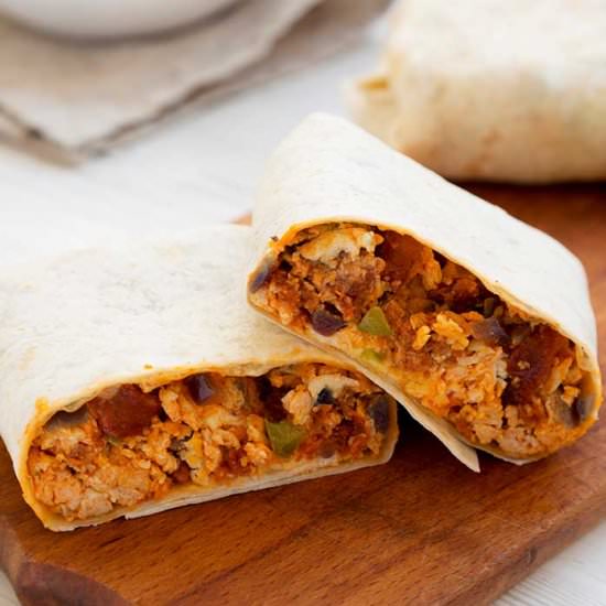 Chorizo Breakfast Burritos - Recipe photo by theonlinegrill