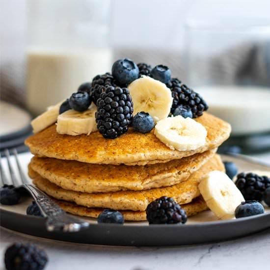 Vegan Oat Pancakes - Recipe photo by FoodborneWellness