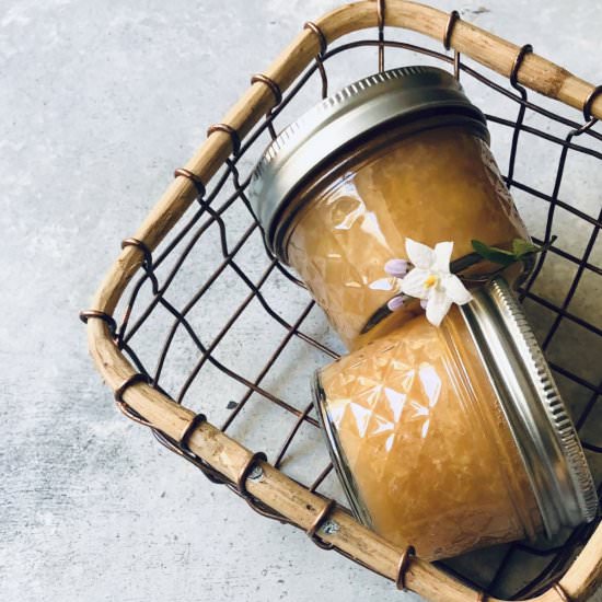healthy peach jam - Recipe photo by Inspired Edibles