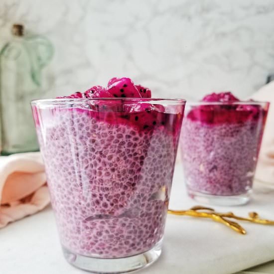 Pink Pitaya Chia Pudding - Recipe photo by TheHintofRosemary