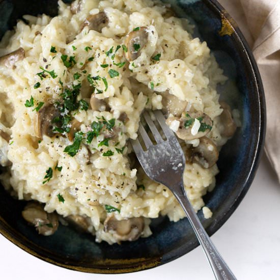 Pressure Cooker Mushroom Risotto - Recipe photo by eightforestlane
