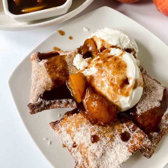 Tiktok Fried Peach Cobbler Bites - Recipe photo by bklynactivemama