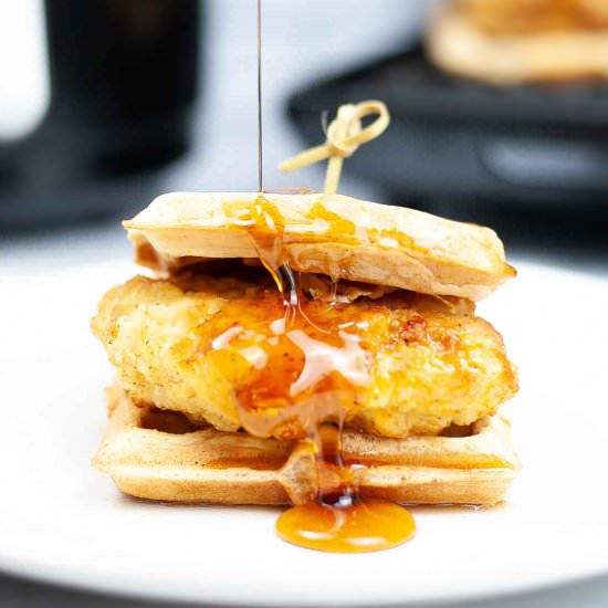 Air Fryer Chicken and Waffles - Recipe photo by bklynactivemama
