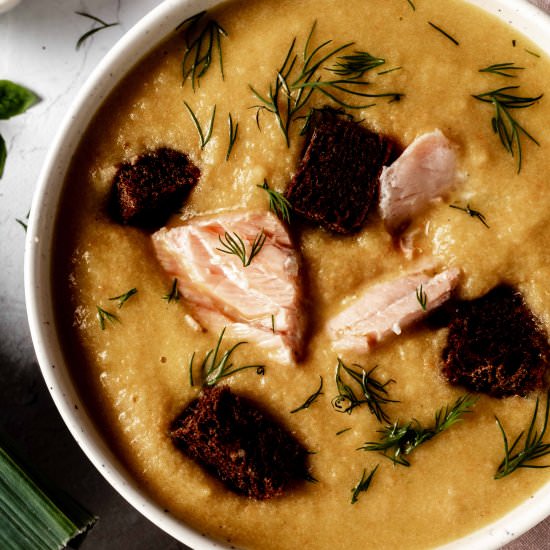 leek and salmon soup - Recipe photo by whisked away kitchen