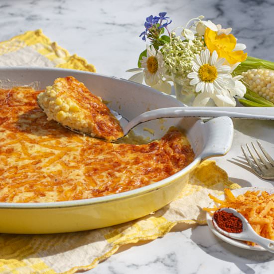 Corn Pudding with Cheddar &chipotle - Recipe photo by a zest for life