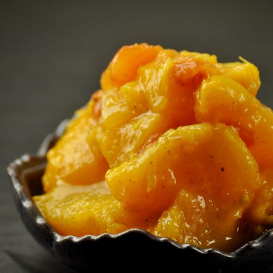 Curried Peaches - Recipe photo by Mistress Ghee