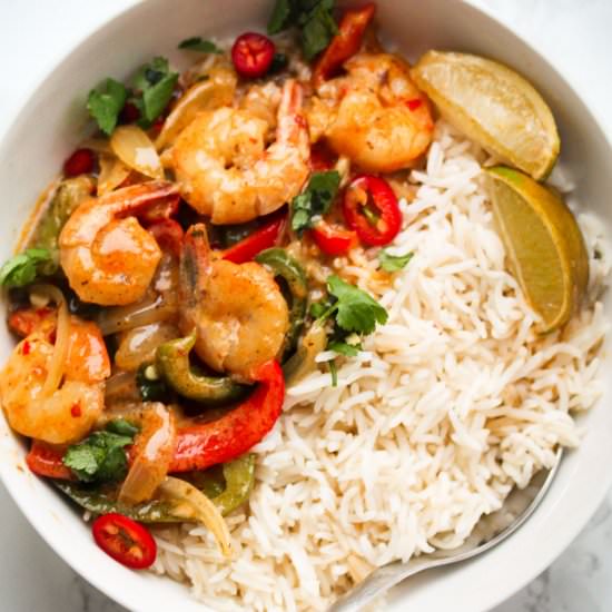 Thai Shrimp Coconut Curry - Recipe photo by Simshomekitchen