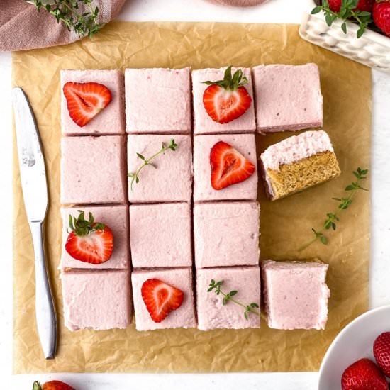 Strawberry Thyme Blondies - Recipe photo by live to sweet