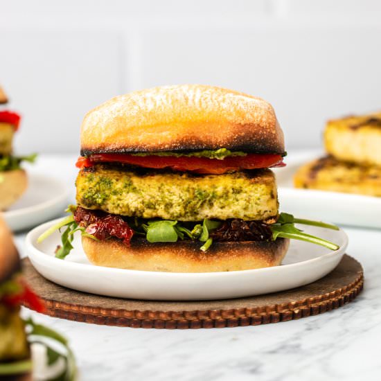 GRILLED PESTO TOFU SLIDERS (VEGAN) - Recipe photo by from my bowl
