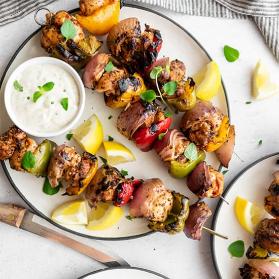 Mediterranean Chicken Kabobs - Recipe photo by FoodborneWellness