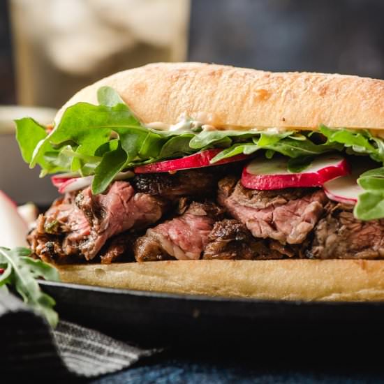 Grilled Skirt Steak Sandwich - Recipe photo by Neighborfood