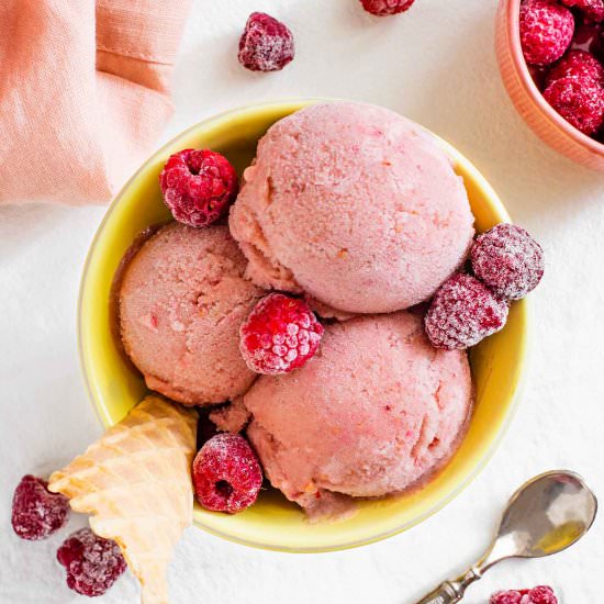 Simple Raspberry Nice Cream - Recipe photo by tastythriftytimely