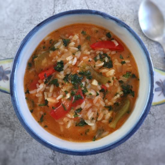 Tomato rice with peppers - Recipe photo by Food From Portugal