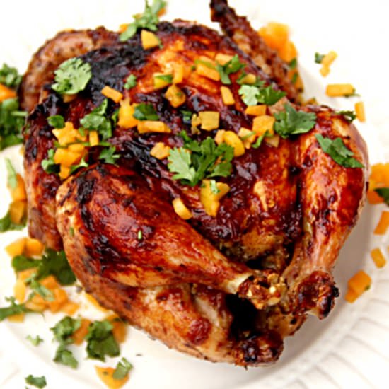 Apricot Chutney Roast Chicken - Recipe photo by Spice Chronicles