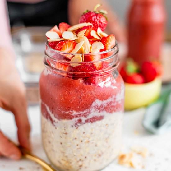 Strawberry Jam Overnight Oats - Recipe photo by tastythriftytimely